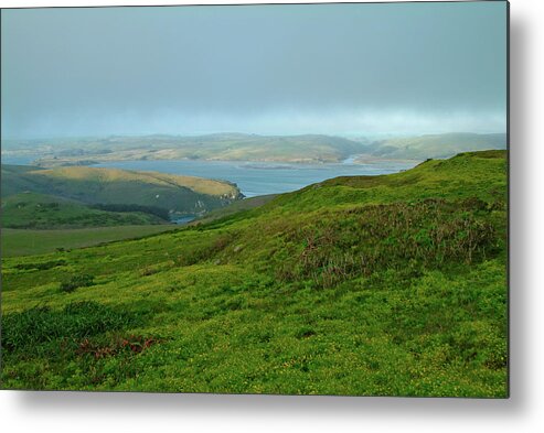 Nature Metal Print featuring the photograph Point Reyes Overlooking Tomales Bay by Charlene Mitchell