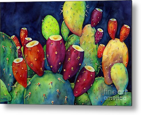 Cactus Metal Print featuring the painting Prickly Pear by Hailey E Herrera