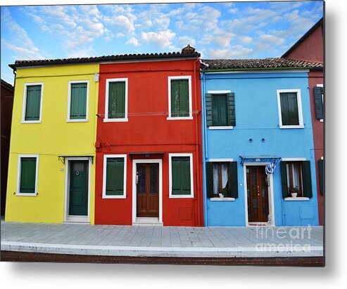 Burano Metal Print featuring the photograph Primary Colors Too Burano Italy by Rebecca Margraf