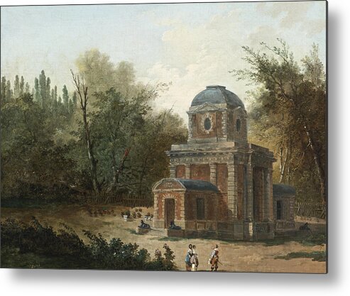 Hubert Robert Metal Print featuring the painting Project for the Pavillon de Cleves of Maupertuis by Hubert Robert
