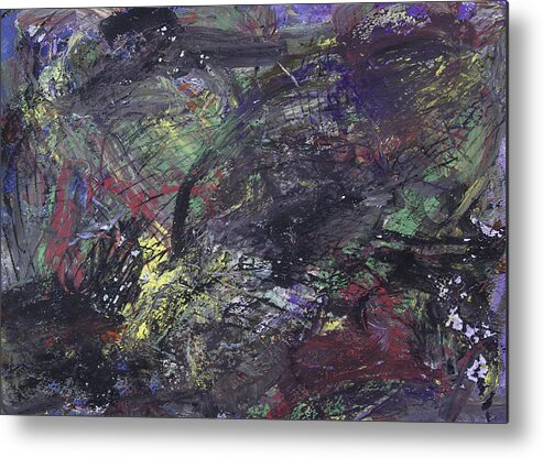 Abstract Metal Print featuring the painting Purple Chitlyns by Julius Hannah