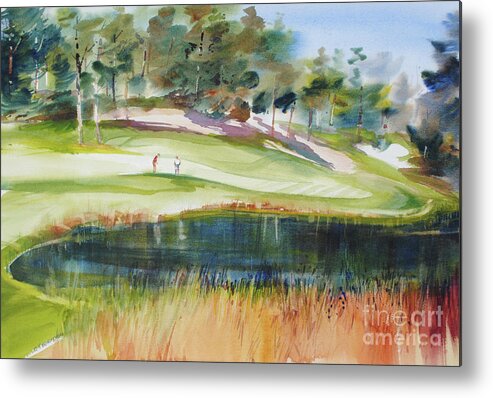 Golf Metal Print featuring the painting Putting Pine Hills by P Anthony Visco