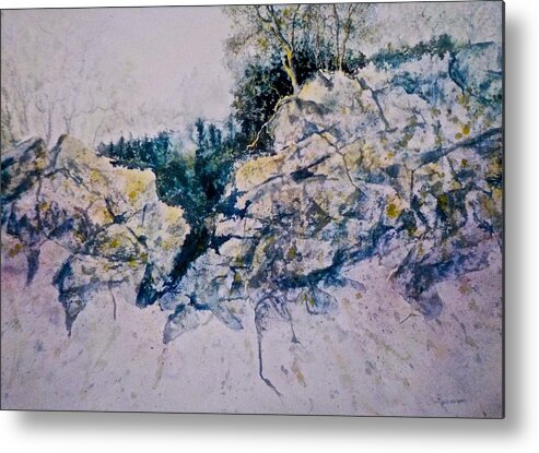 Watercolor Metal Print featuring the painting Quiet Journey by Carolyn Rosenberger
