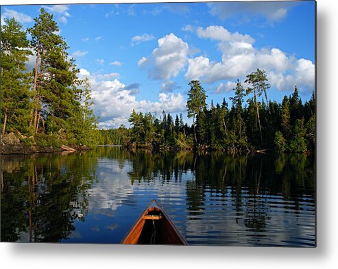 Minnesota Metal Print featuring the photograph Quiet Paddle by Larry Ricker