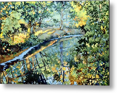 Nature Metal Print featuring the painting Quiet Stream near Milk House by Mick Williams