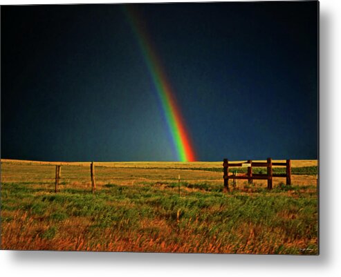 Rainbow Metal Print featuring the photograph Rainbow In A Field 001 by George Bostian