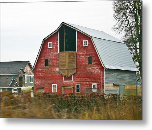Barn Metal Print featuring the photograph Red Country Barn by Liz Santie