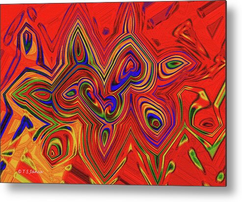Red Sun Abstract # 16 Metal Print featuring the digital art Red Sun Abstract # 16 by Tom Janca