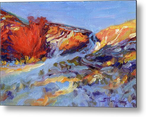 Landscape Metal Print featuring the painting Redbush by Steve Henderson