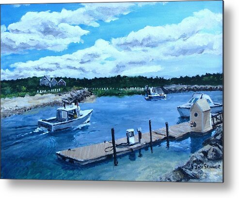 Seascape Metal Print featuring the painting Returning to Sesuit Harbor by Jack Skinner
