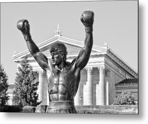 rocky Statue Metal Print featuring the photograph Rocky Statue - Philadelphia by Brendan Reals