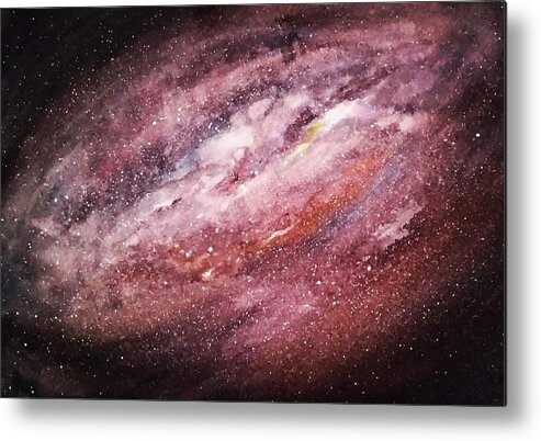 Space Metal Print featuring the painting Rose galaxy by Carole Hutchison