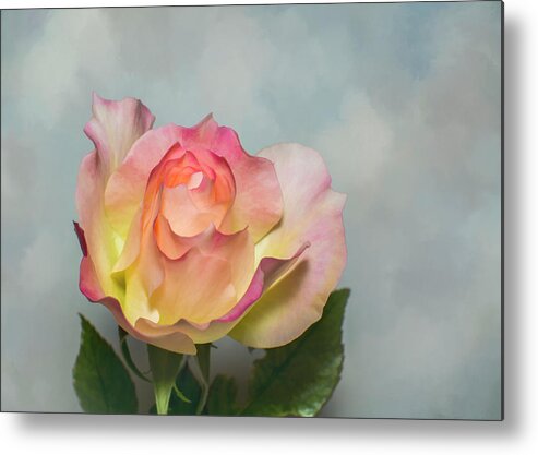 Rose Metal Print featuring the photograph Rose In The Clouds by Cathy Kovarik