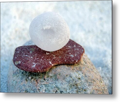 Sea Glass Metal Print featuring the photograph Rounded Sea Glass by Janice Drew