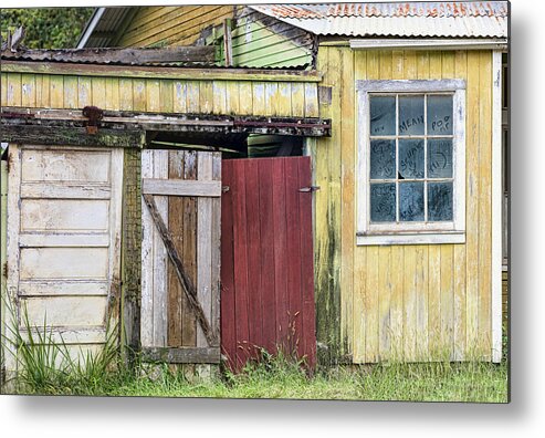 Shed Metal Print featuring the photograph Rustic Shed Panorama by Mark Harrington