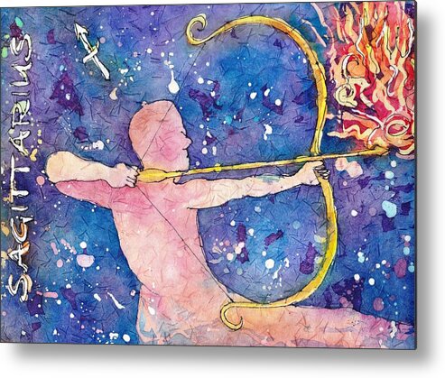 Zodiac Metal Print featuring the painting Sagittarius by Ruth Kamenev