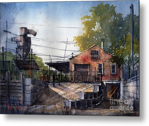San Angelo Metal Print featuring the painting San Angelo Blacksmith Shop by Tim Oliver