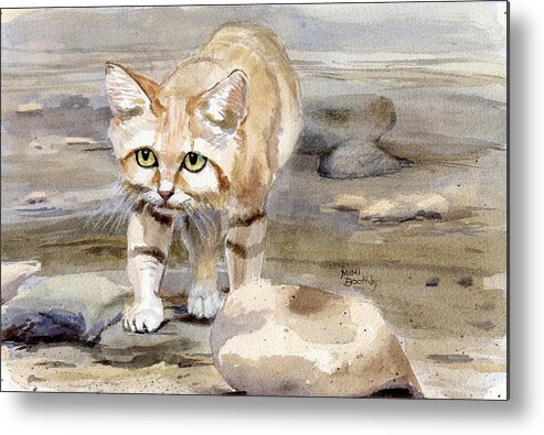 Wildcat Metal Print featuring the painting Sand Cat - Felis Margarita by Mimi Boothby