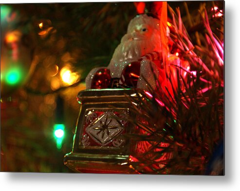 Ornament Metal Print featuring the photograph Santa in the Chimney by Cricket Hackmann