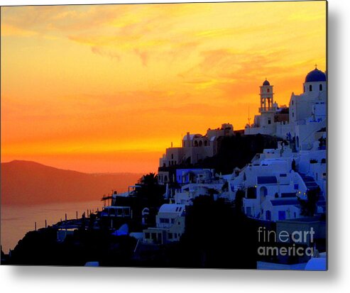 Light Metal Print featuring the photograph Santorni Fantasy by Kumiko Mayer