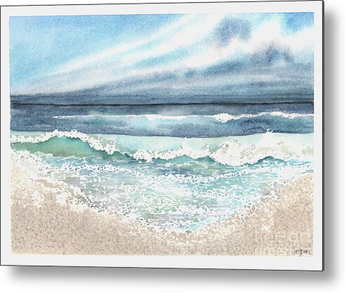 Ocean Metal Print featuring the painting Seafoam Lace by Hilda Wagner