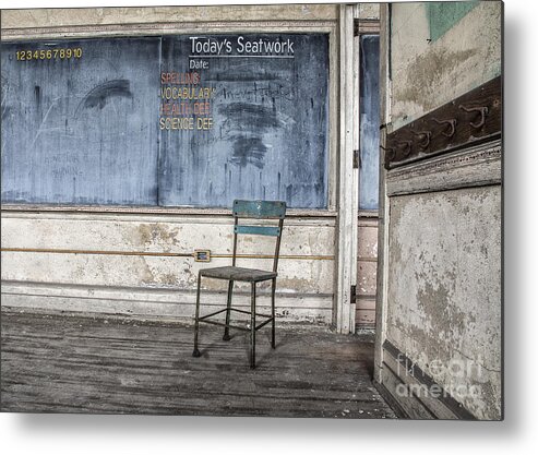 Classroom Metal Print featuring the mixed media Seat Work by Terry Rowe