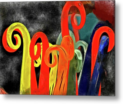 Candy Canes Metal Print featuring the mixed media Seuss' Canes by Trish Tritz