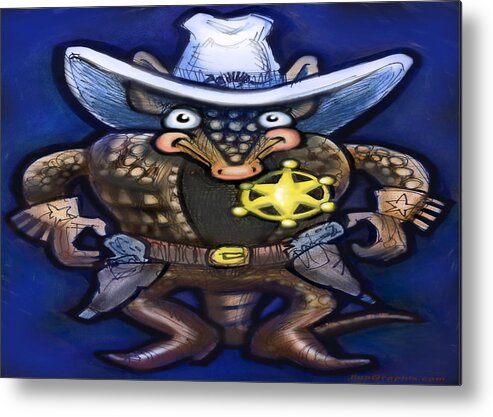 Sheriff Metal Print featuring the digital art Sheriff Dillo by Kevin Middleton
