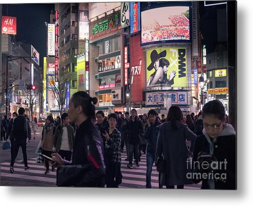 Shibuya Metal Print featuring the photograph Shibuya Crossing, Tokyo Japan 3 by Perry Rodriguez