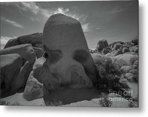 Skull Rock Metal Print featuring the photograph Skull Rock BW by Michael Ver Sprill