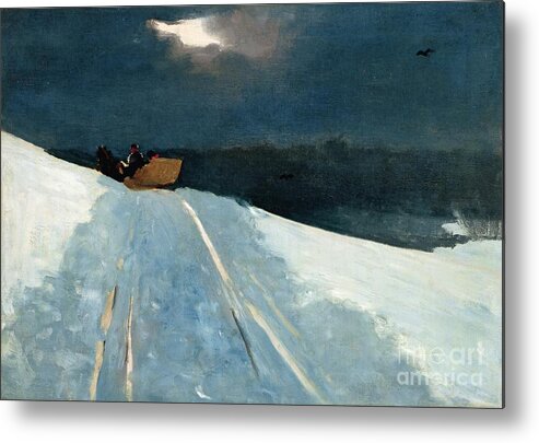 Winter Scene Metal Print featuring the painting Sleigh Ride by Winslow Homer