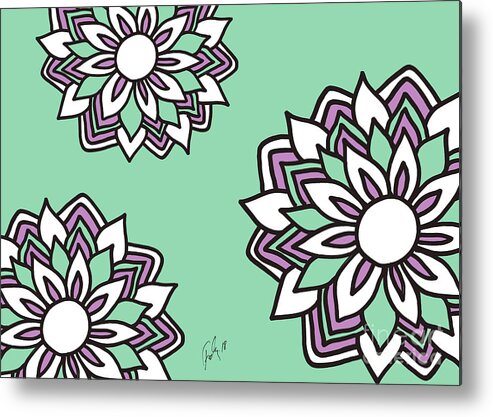 Flowers Metal Print featuring the digital art Smiling Flowers by Fady Dow