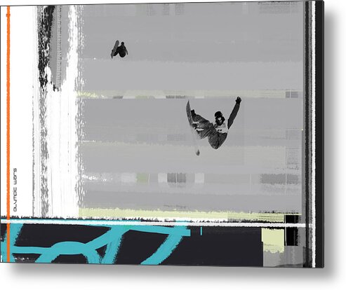Snowboarding Metal Print featuring the painting Snowboarding by Naxart Studio