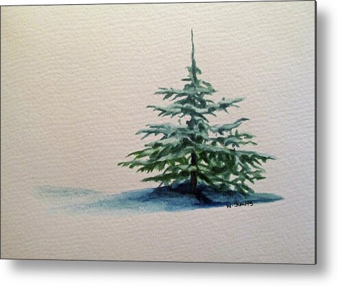 Blue Spruce Metal Print featuring the painting Solitude by Wendy Shoults