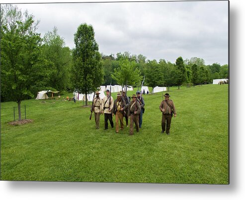 Cannon Metal Print featuring the photograph Southern Soldiers MArching by Star City SkyCams