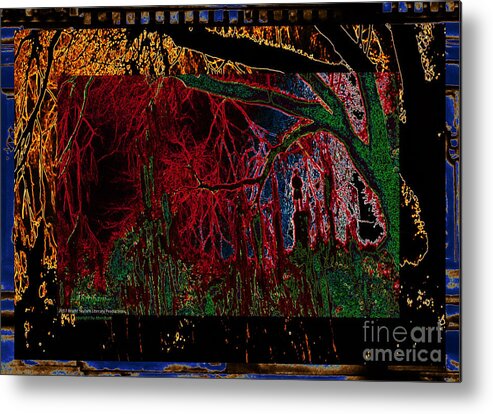 American Monuments Metal Print featuring the digital art Southern Trees and the Strange Fruit They Bear No. 1 by Aberjhani's Official Postered Chromatic Poetics