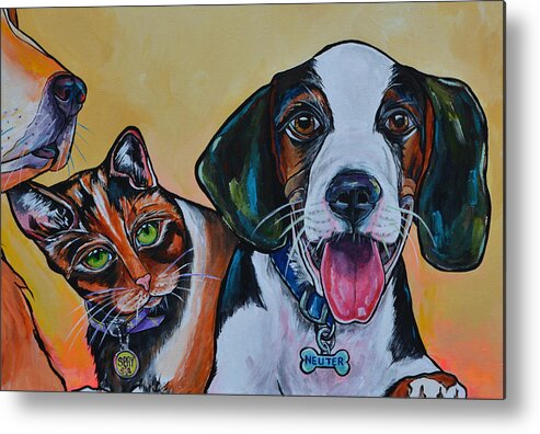 Spay Your Cat Metal Print featuring the painting Spay and Neuter by Patti Schermerhorn