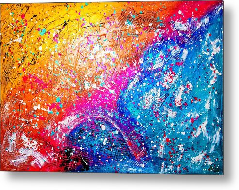 Contemporary Metal Print featuring the painting Splash by Piety Dsilva