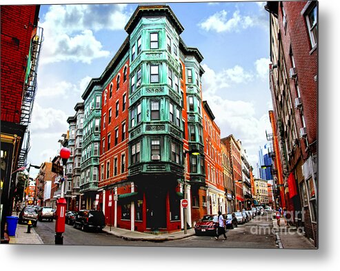 House Metal Print featuring the photograph Square in old Boston by Elena Elisseeva