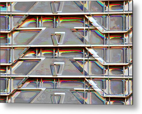 Crates Metal Print featuring the digital art Stacked Storage Crates Abstract by Kae Cheatham