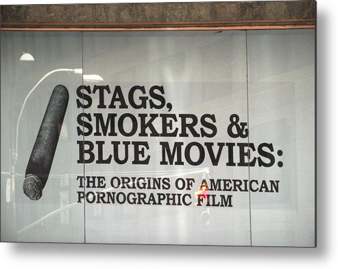 Nyc Metal Print featuring the photograph Stags Smokers and Blue Movies by James Zuffoletto