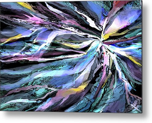 Colorful Abstract Metal Print featuring the digital art Star Forming 7 by Jean Batzell Fitzgerald