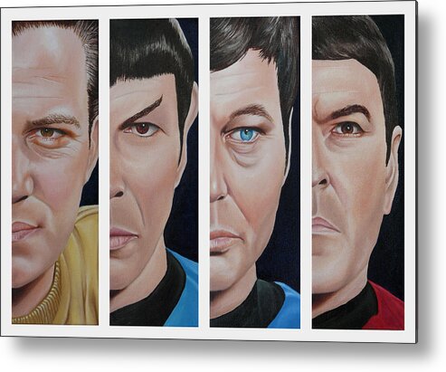 Star Trek Metal Print featuring the painting Star Trek Set One by Vic Ritchey