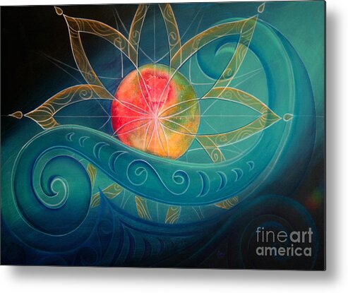 Star Metal Print featuring the painting Starburst by Reina Cottier