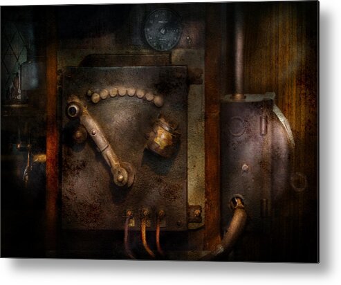 Hdr Metal Print featuring the photograph Steampunk - The Control Room by Mike Savad