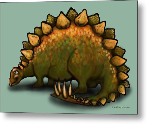 Stegosaurus Metal Print featuring the greeting card Stegosaurus by Kevin Middleton