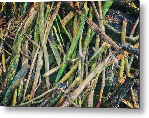 Wisconsin Landscape Metal Print featuring the photograph Stick Pile at Retzer Nature Center by Jennifer Rondinelli Reilly - Fine Art Photography