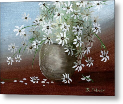 Flowers Metal Print featuring the painting Still Life With Daisies by Denise F Fulmer