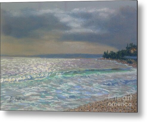 Pastels Metal Print featuring the pastel Storm over Queensland Beach ,Nova Scotia by Rae Smith PAC