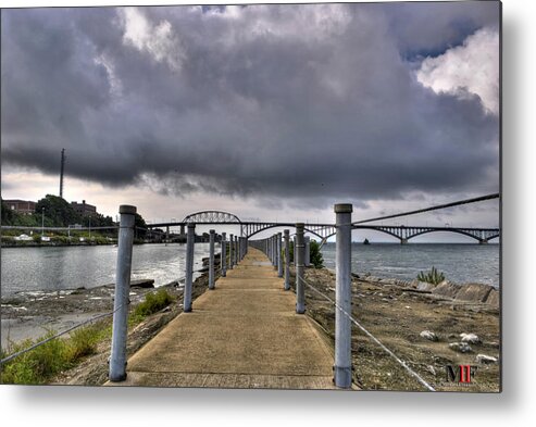 Buffalo Metal Print featuring the photograph Stroll On The Breakwall by Michael Frank Jr